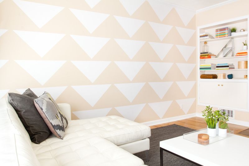 triángulos para decorar la pared con vinilo