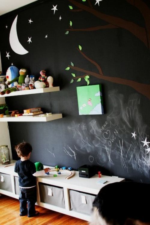 decorar con vinilo pizarra una habitación infantil