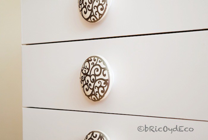 pomo decorado con vinilo decorativo