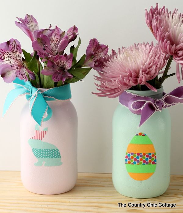 reciclar con washi tape tarros de vidrio