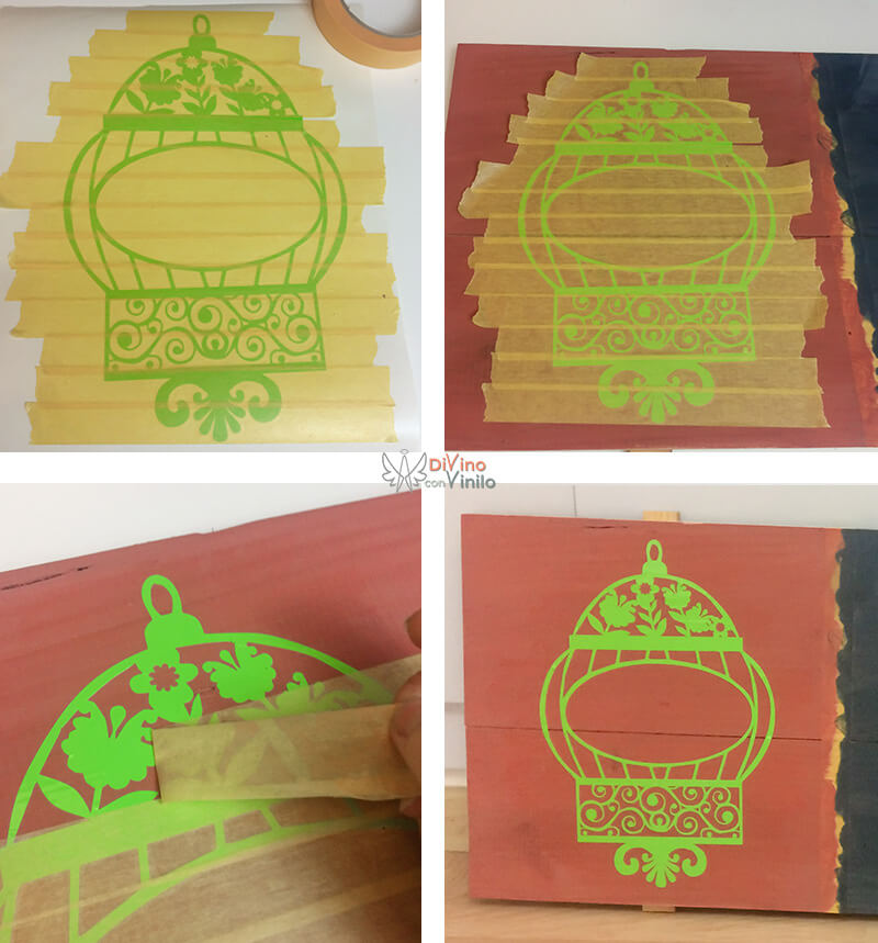 transferir la plantilla con cinta de pintor